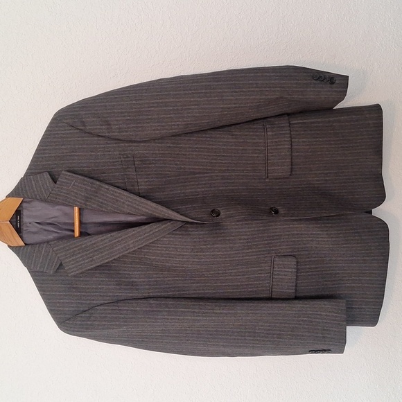 Michael Kors Mens Blue Striped Light Wool Two-Button Blazer Jacket - Picture 2 of 7